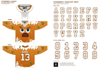 187 Hockey Gingerbread Jersey – Designübersicht mit Vorderseite, Rückseite sowie Buchstaben und Ziffern zur Personalisierung