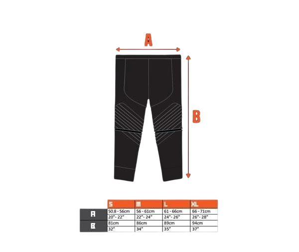187 Hockey Inline Pants – Größentabelle Junior
