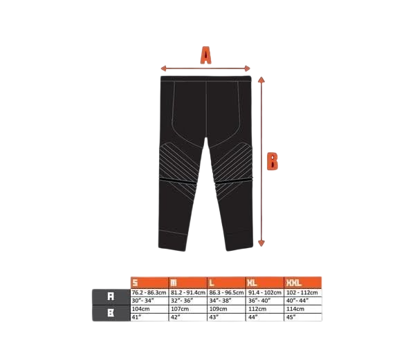 187 Hockey Inline Pants – Größentabelle Senior